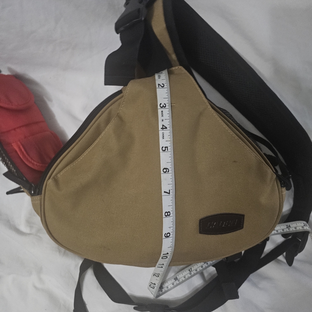 Men's Tan Canvas Crossbody Bag